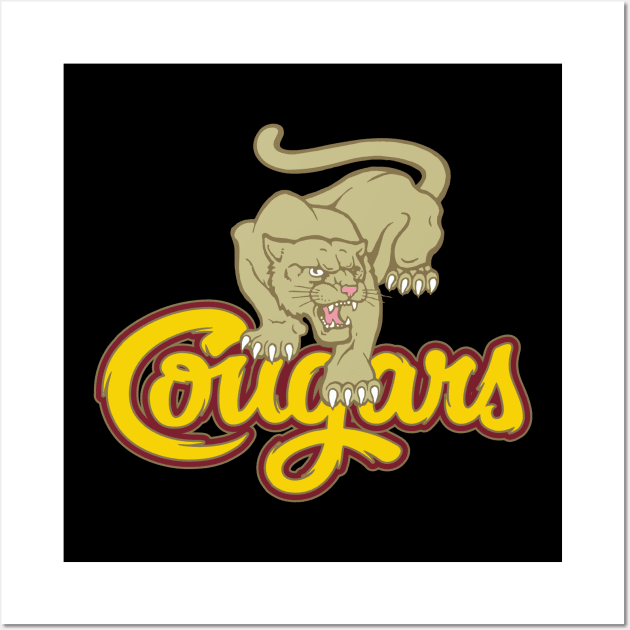 Cougars Sports Logo Wall Art by DavesTees